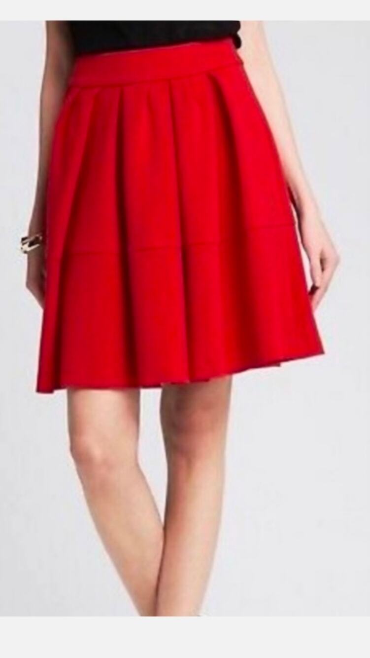 Banana Republic Red Fit & Flare A-Line Skirt Size 4